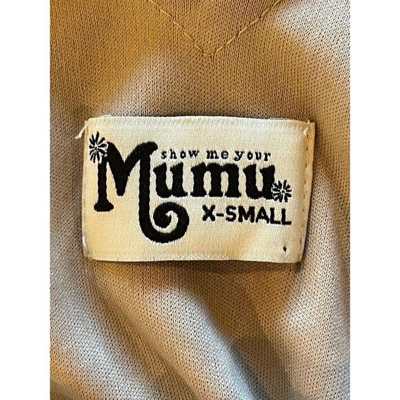 Show Me Your Mumu Taupe Nude Kendall Maxi Side Slit Gown Dress Size XS - Picture 16 of 16